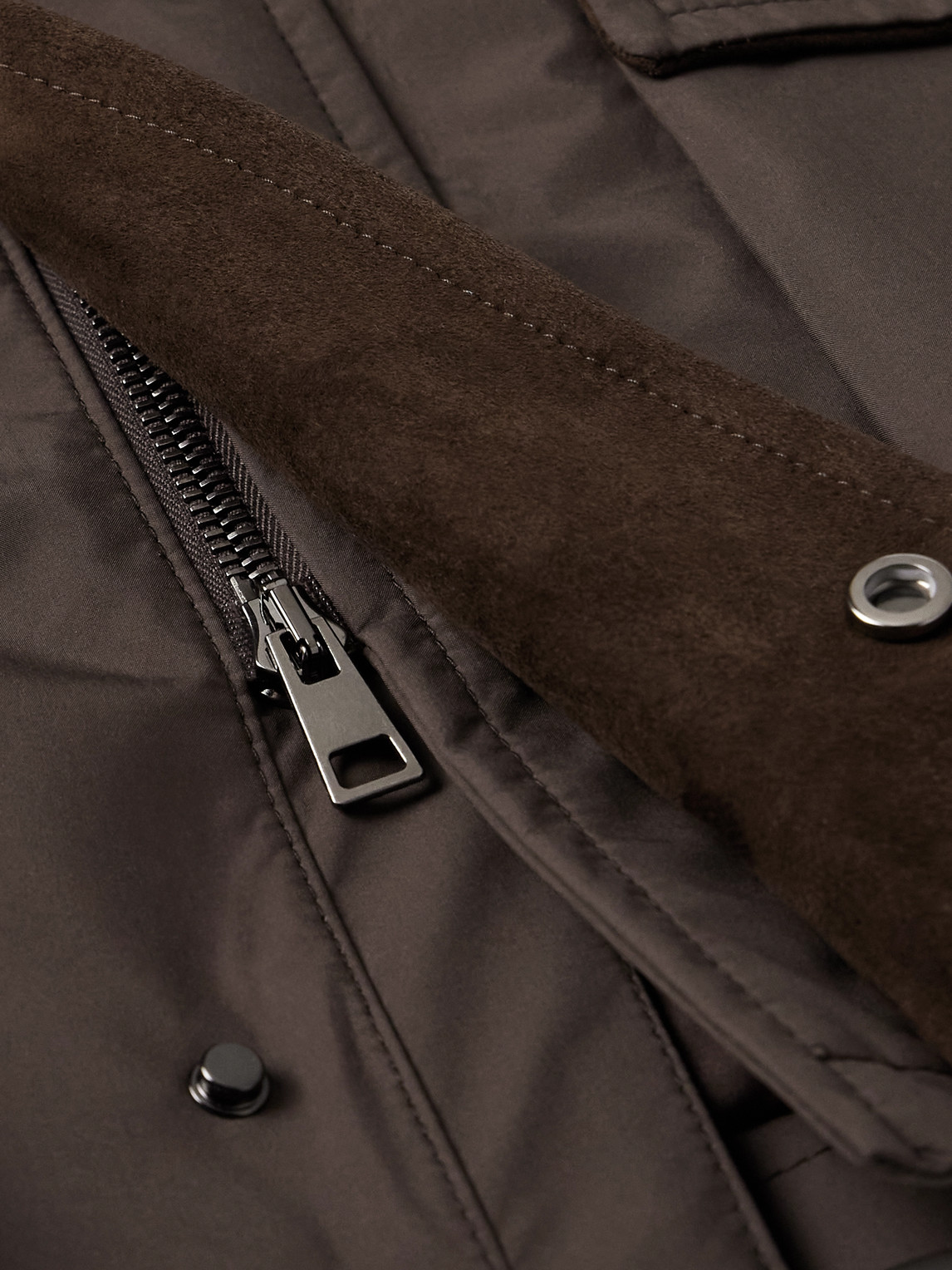 Saman Amel City Nylon Jacket In Brown