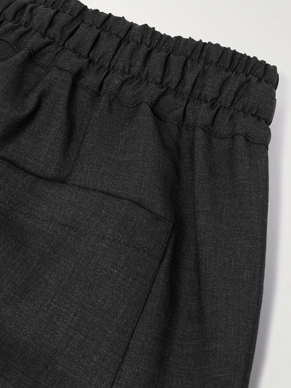 Saman Amel Straight-leg Wool Drawstring Shorts In Gray