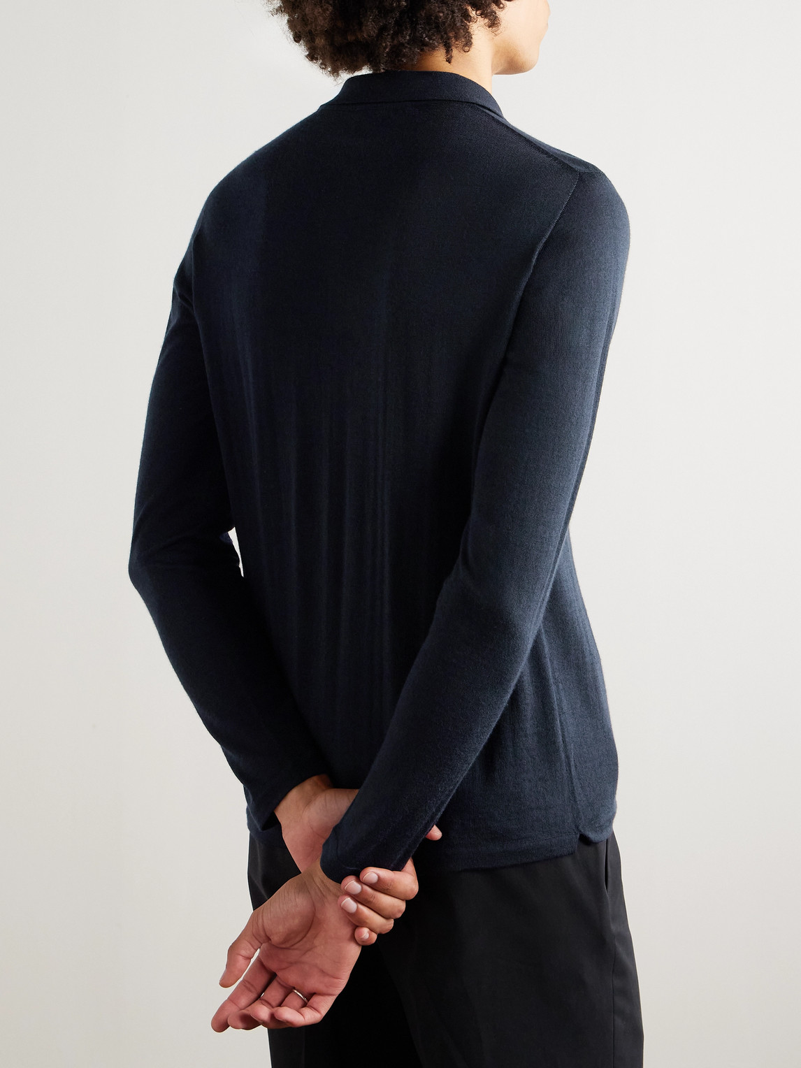  Saman Amel - Slim-fit Wool Polo Shirt - Men - Blue - It 54 
