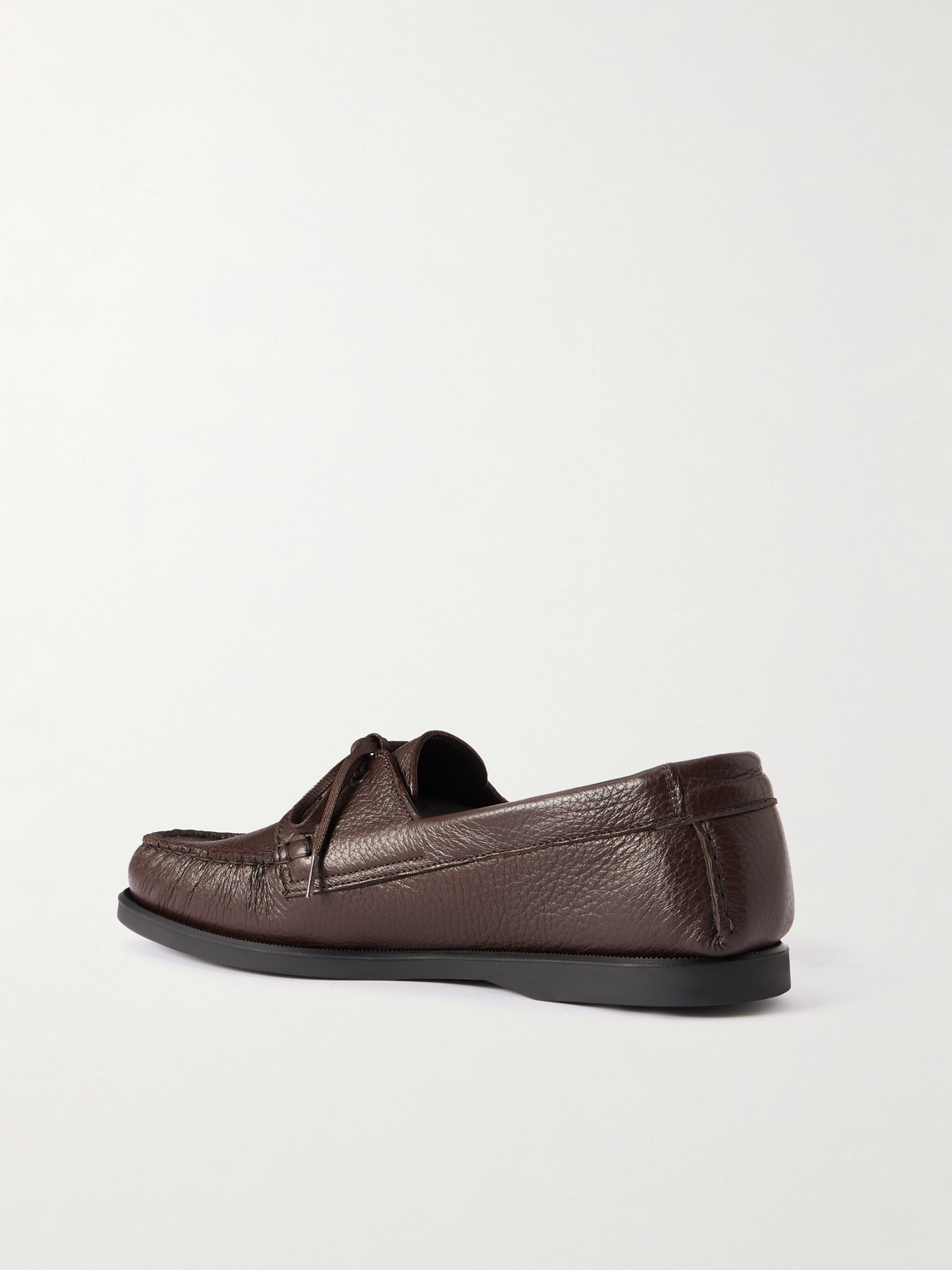 Saman Amel City Moc Full-grain Leather Boat Shoes In Brown
