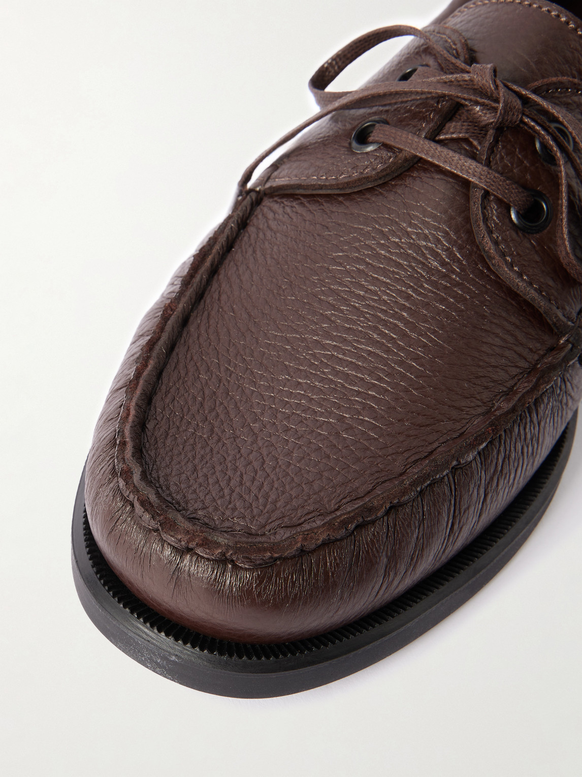 Saman Amel City Moc Full-grain Leather Boat Shoes In Brown