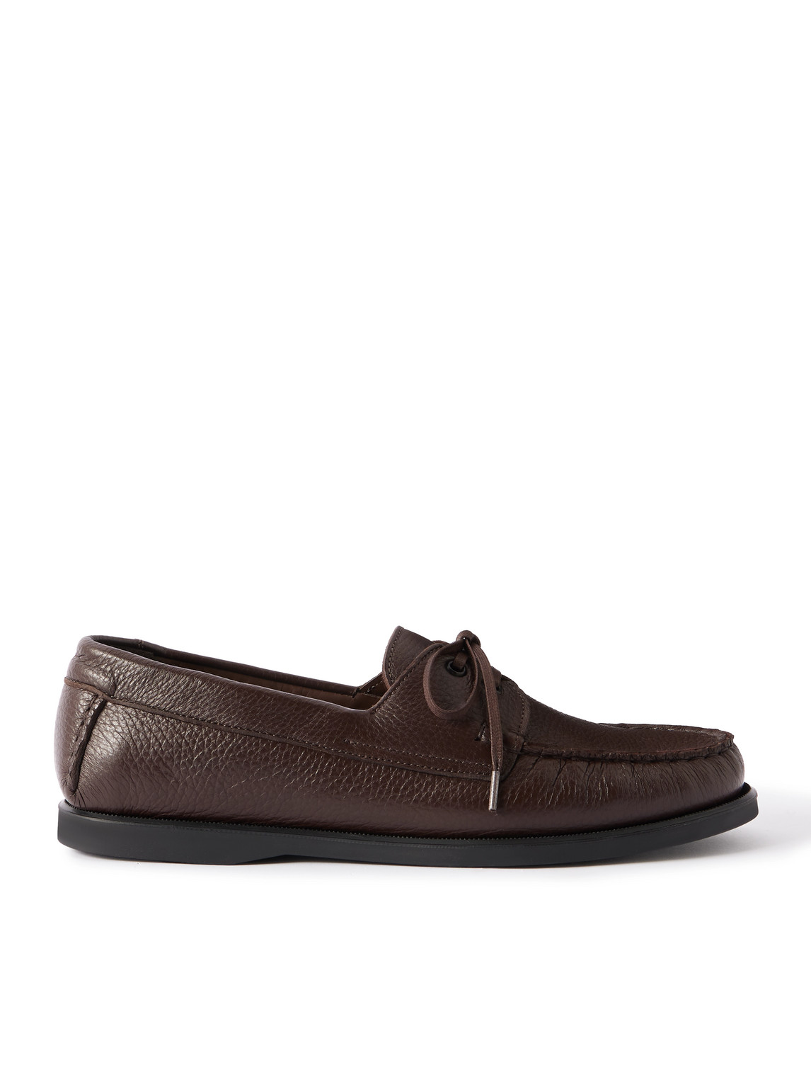Saman Amel City Moc Full-grain Leather Boat Shoes In Brown