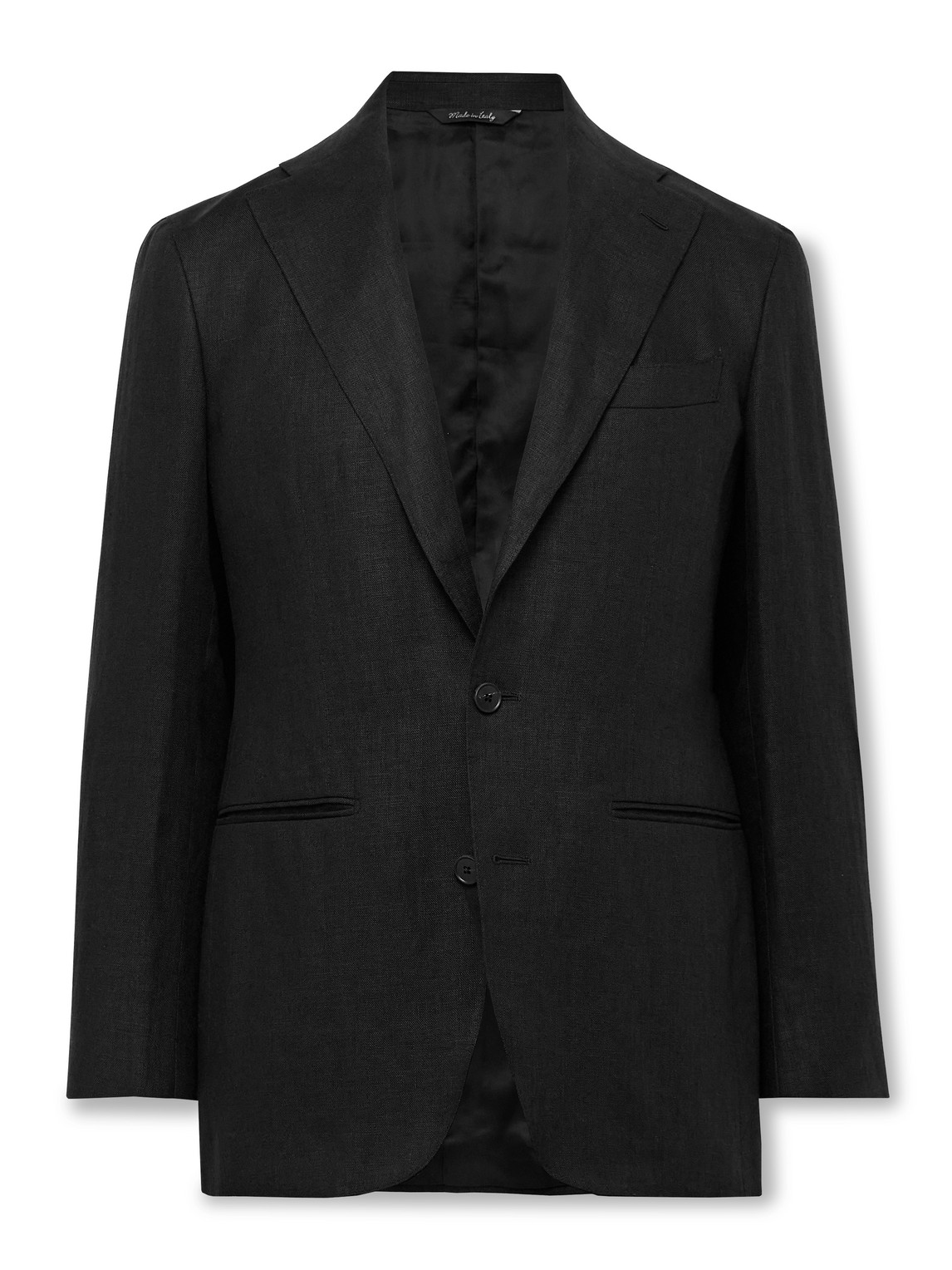 Saman Amel Unstructured Linen Suit Jacket In Black
