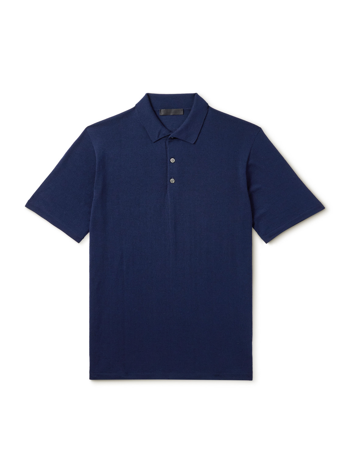 Saman Amel Slim-fit Wool Polo Shirt In Blue