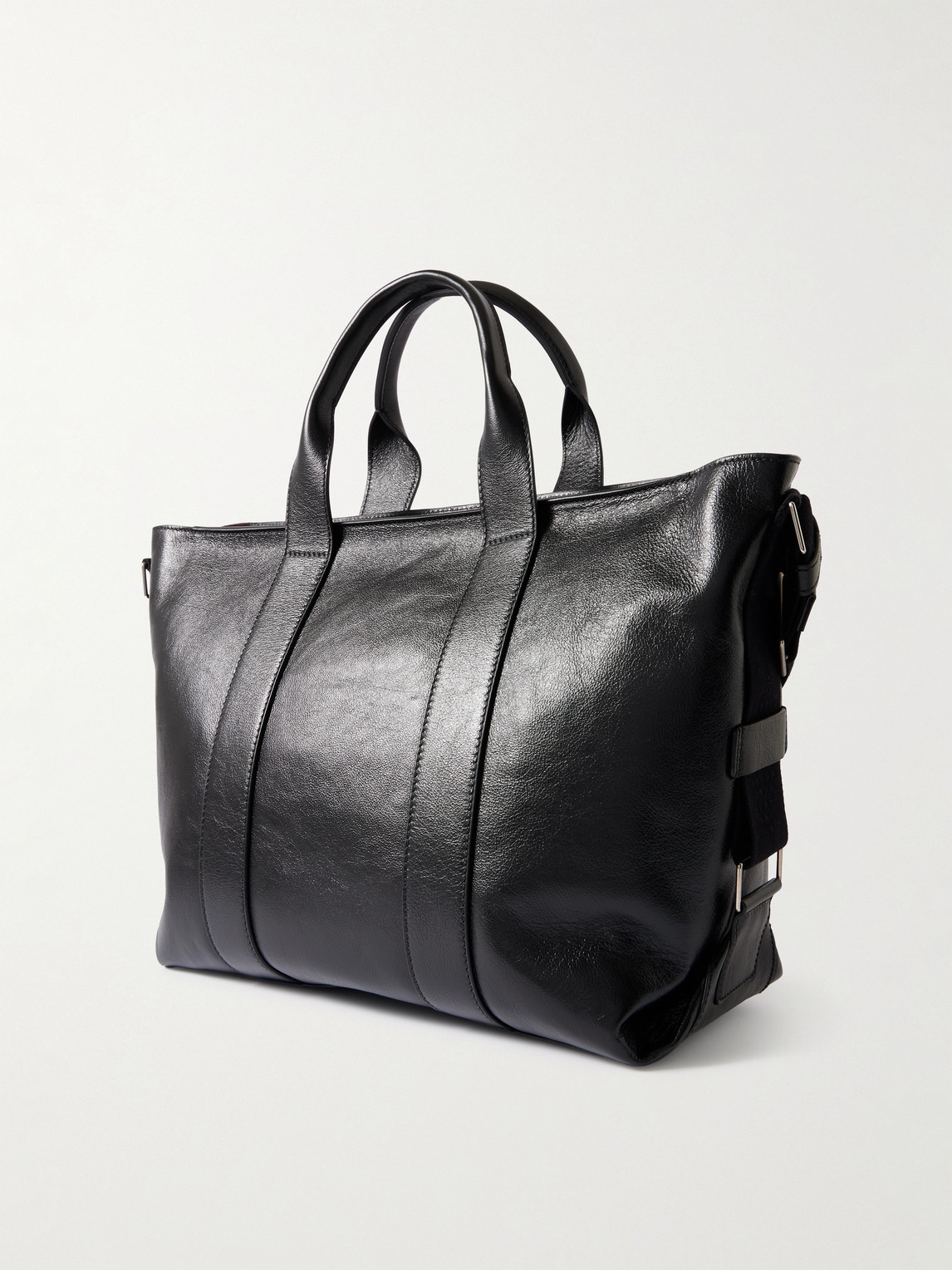 Metier Racer Full-grain Leather Tote Bag In Black