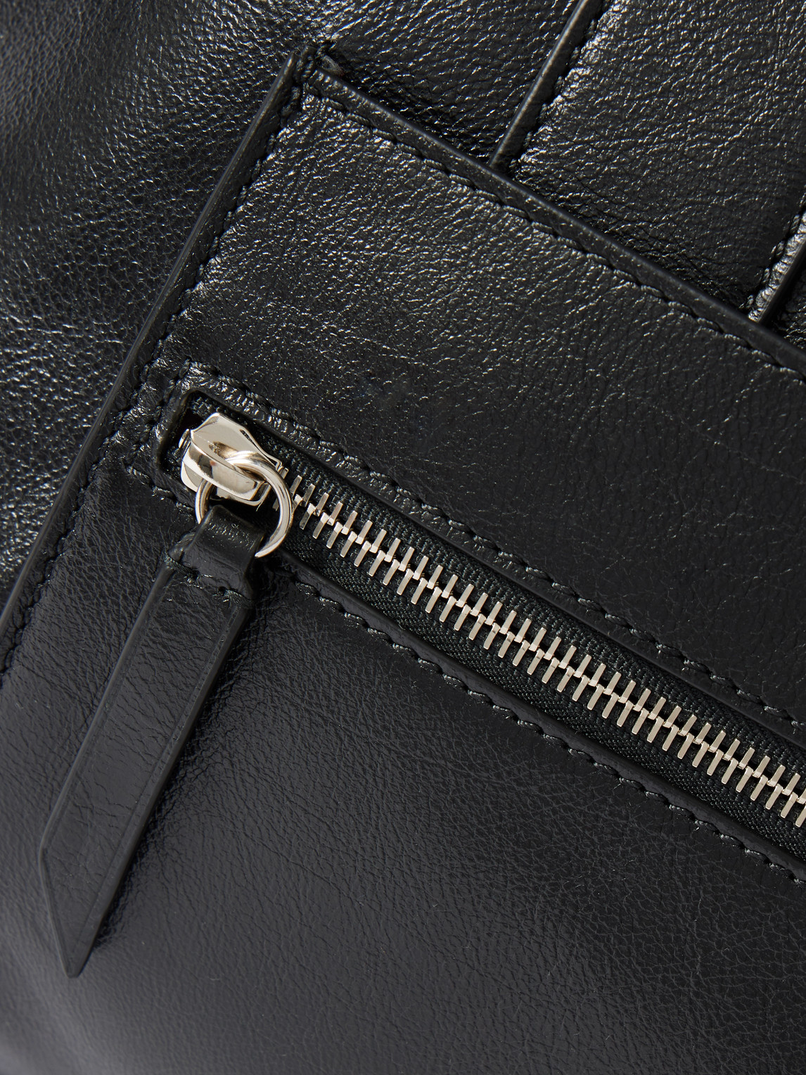 Metier Racer Full-grain Leather Tote Bag In Black