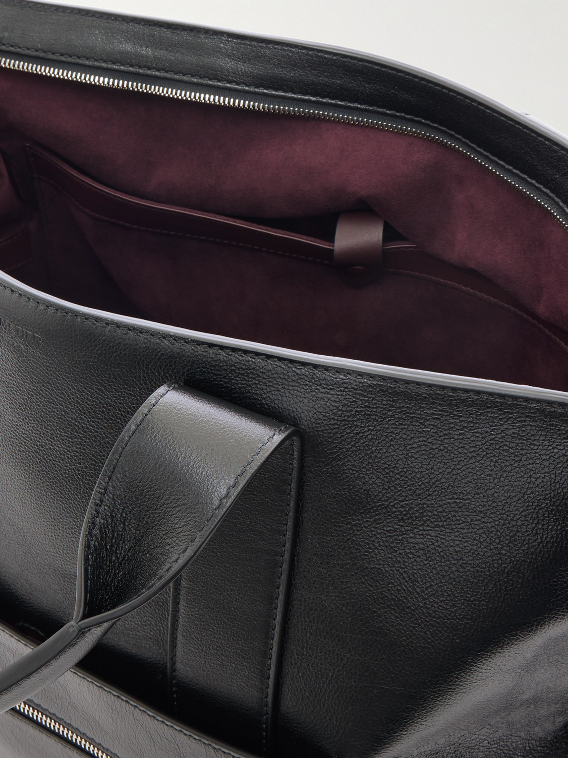 Metier Racer Full-grain Leather Tote Bag In Black