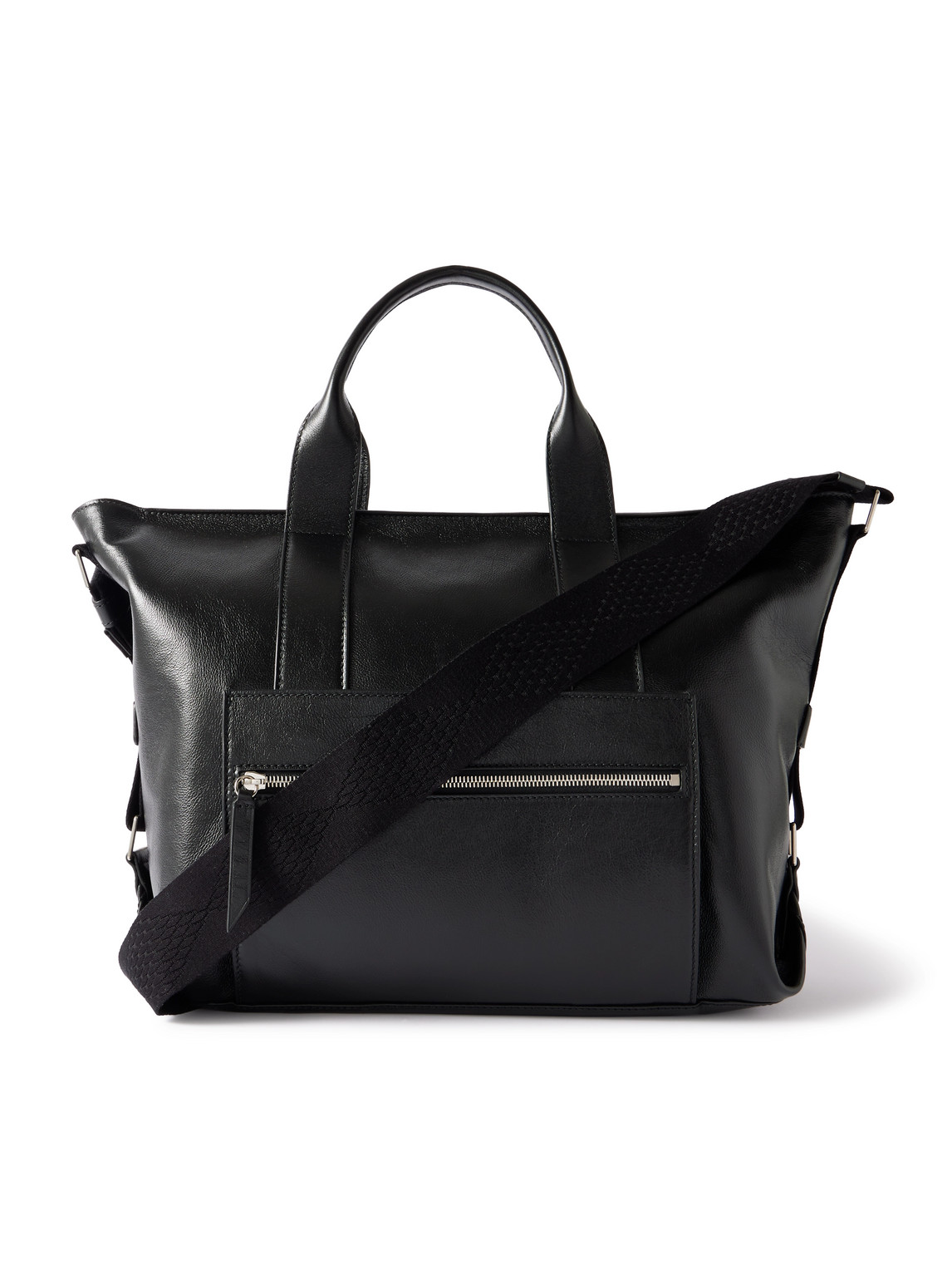 Metier Racer Full-grain Leather Tote Bag In Black