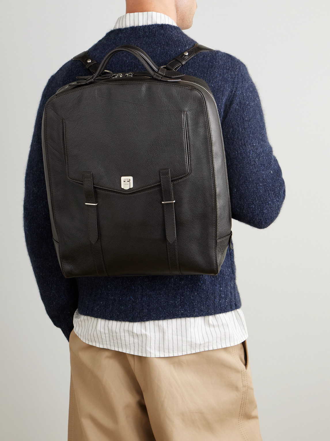 Metier Rider Full-grain Leather Backpack In Brown