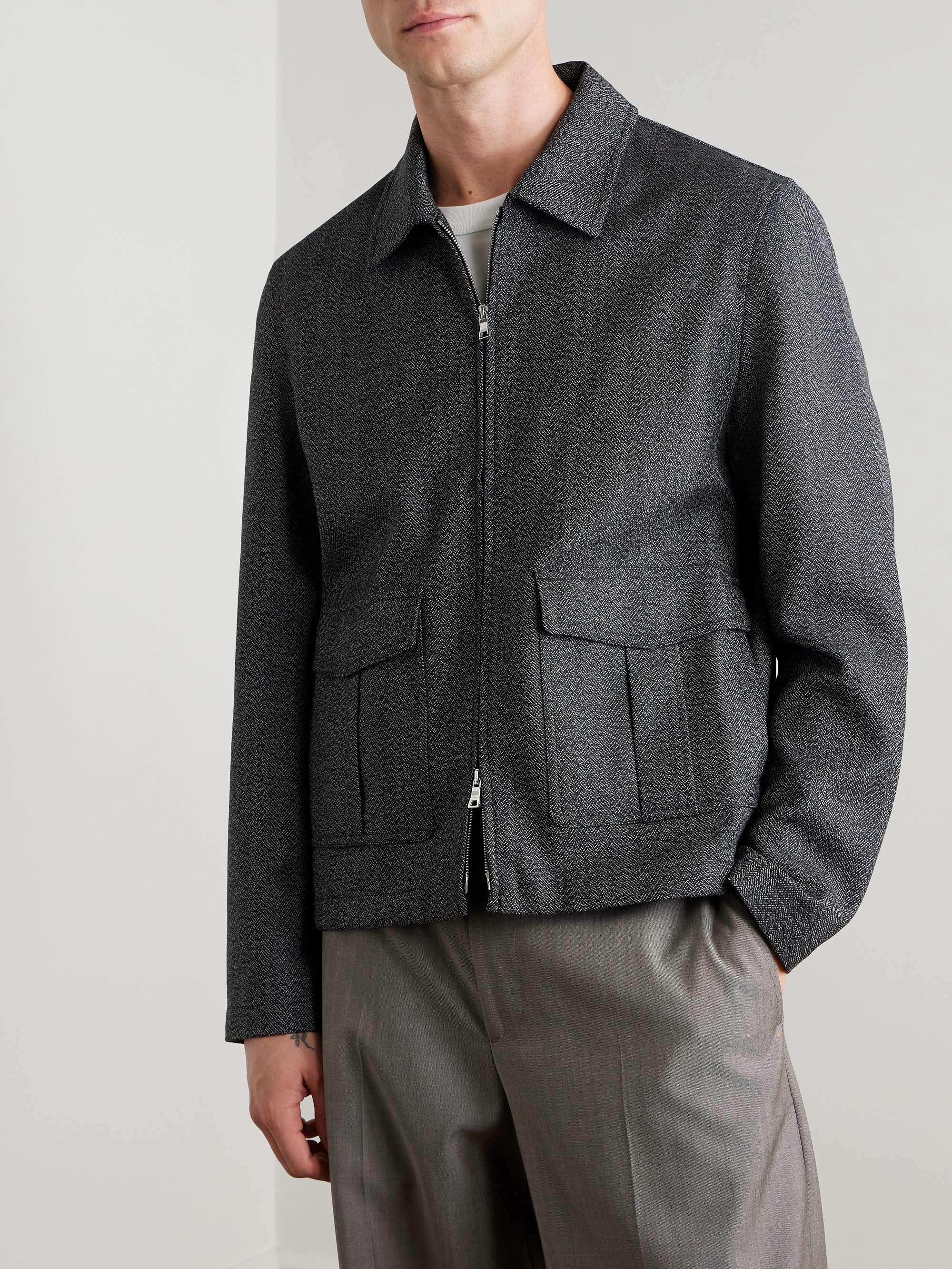 MR P. Wool-Herringbone Blouson Jacket for Men | MR PORTER