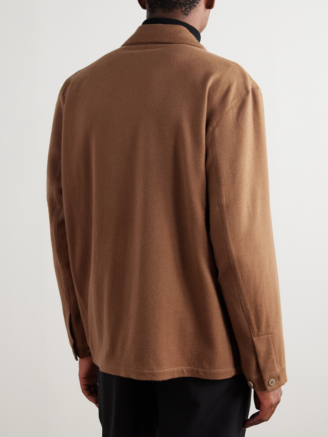 Stòffa Double-breasted Camel Hair Blazer In Brown