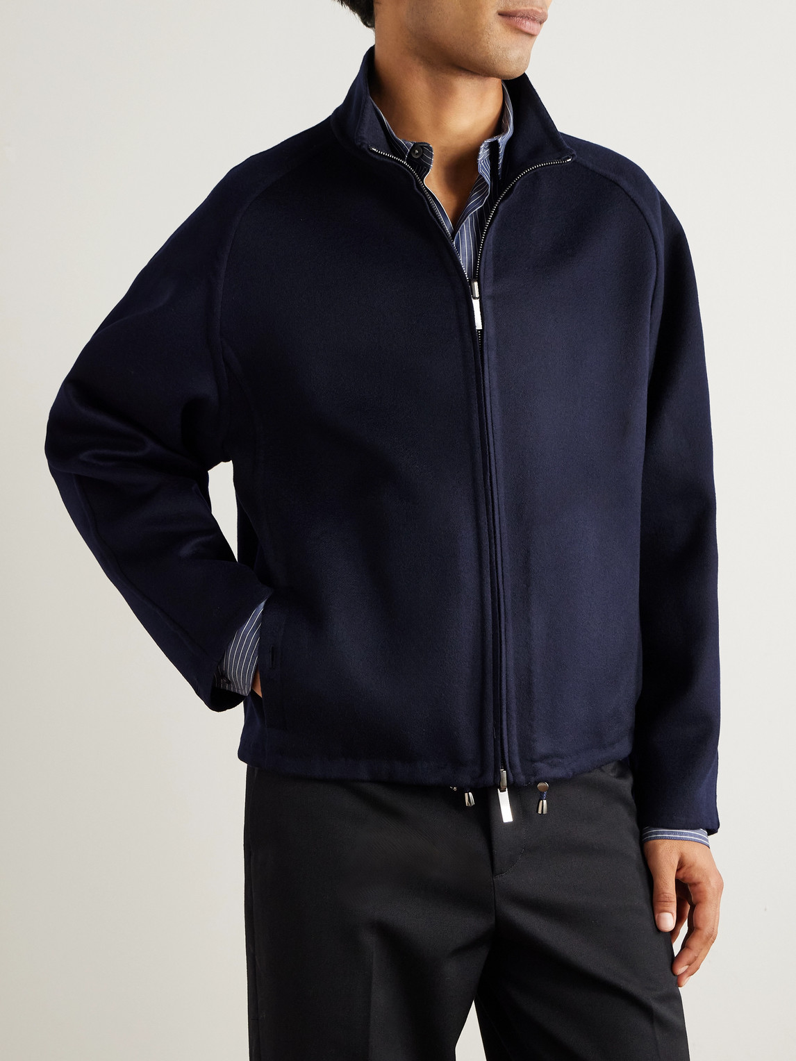 Stòffa Cashmere Blouson Jacket In Blue
