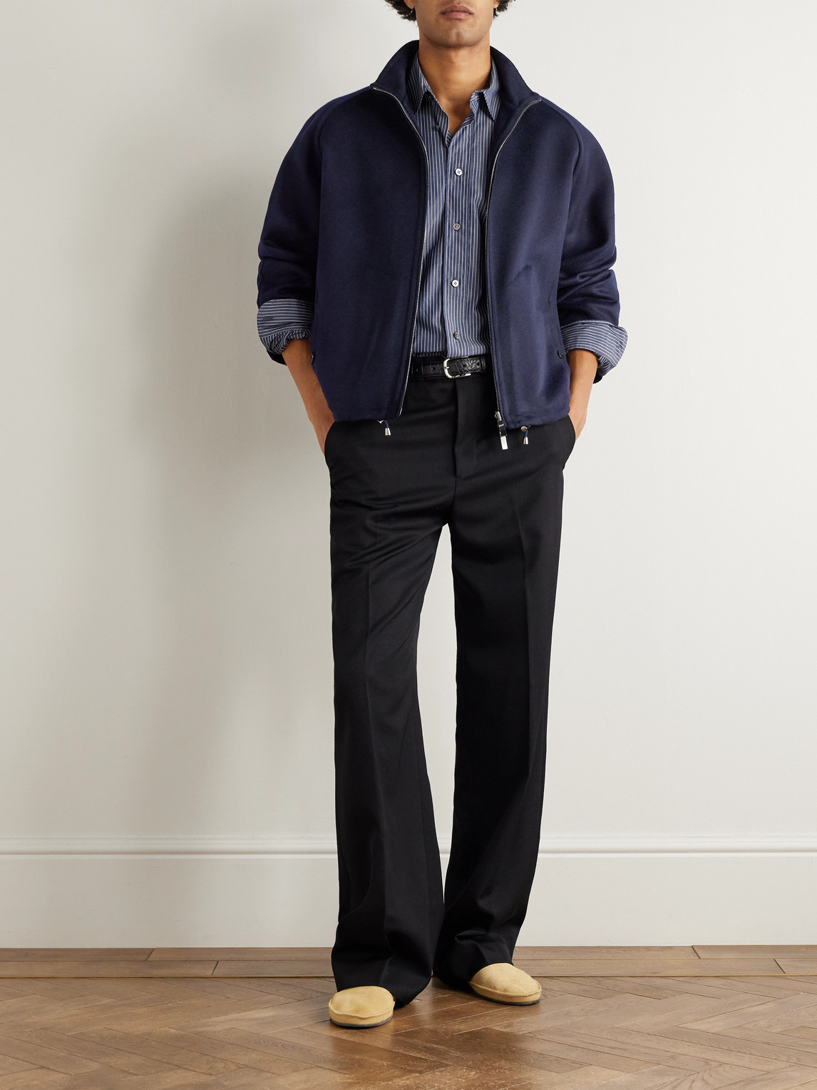 Stòffa Cashmere Blouson Jacket In Blue