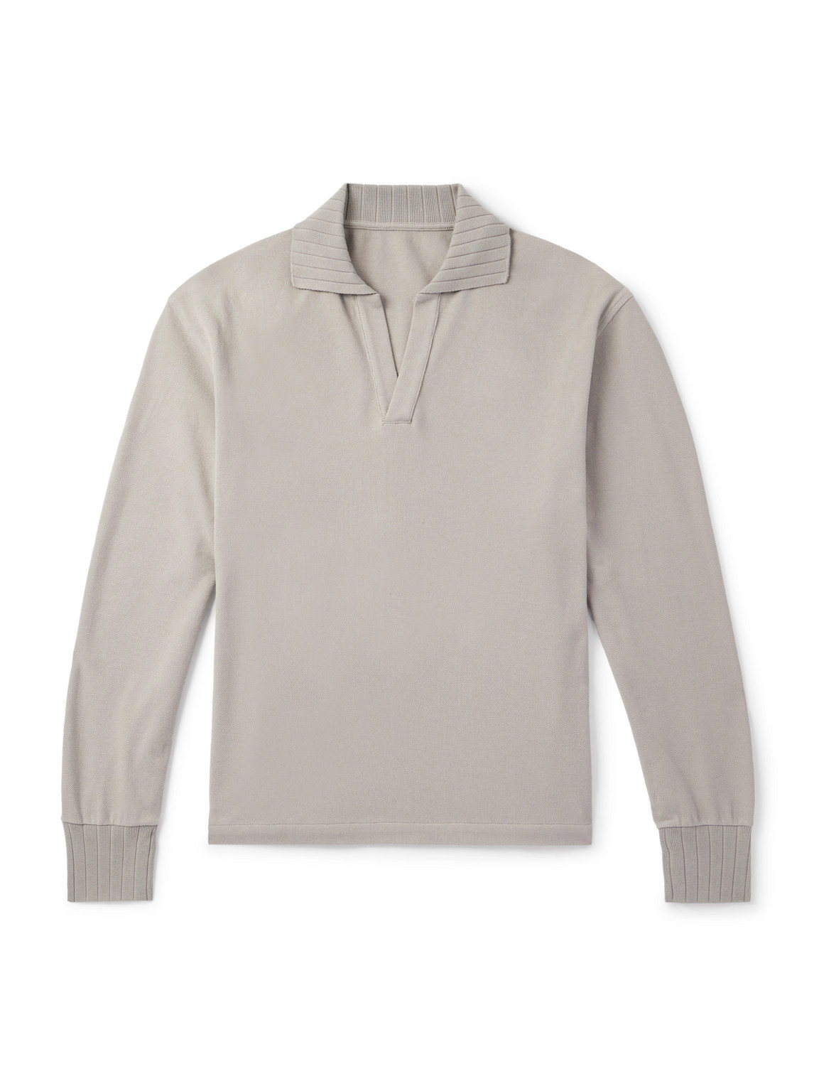 Stòffa Cotton-piqué Polo Shirt In Gray