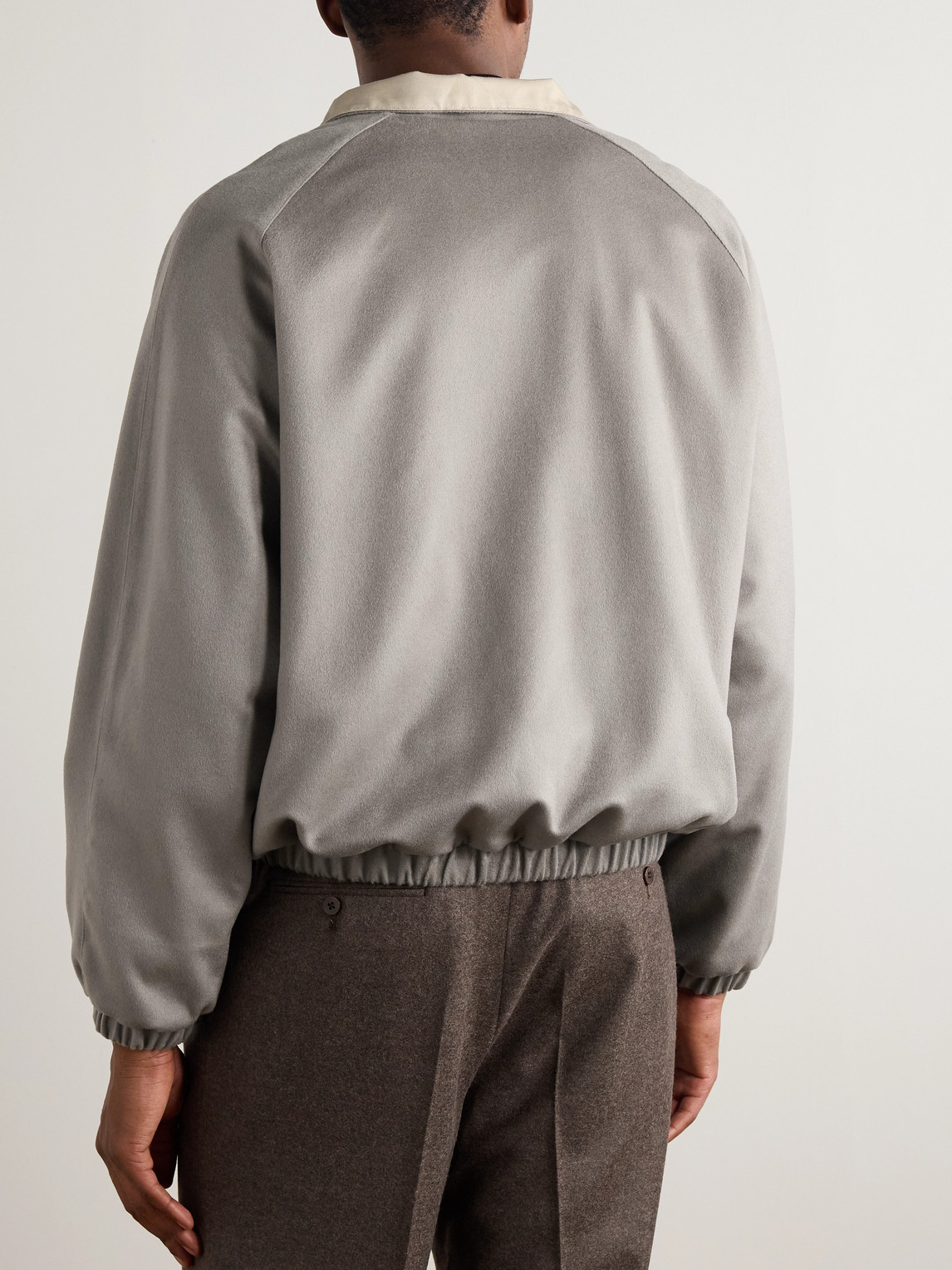 Stòffa Reversible Brushed-cashmere Bomber Jacket In Gray