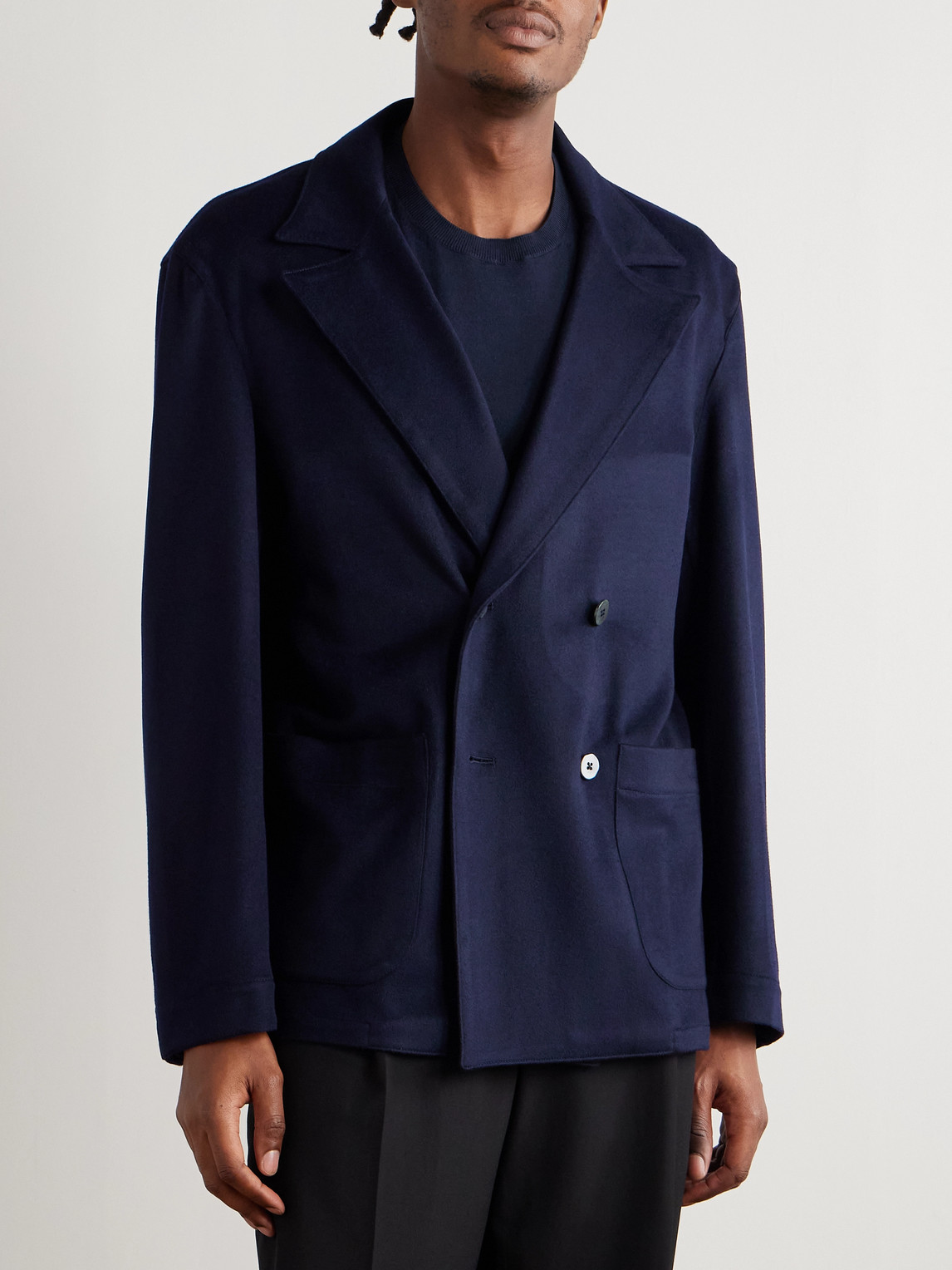  Stòffa - Double-breasted Cashmere Jacket - Men - Blue - It 48 