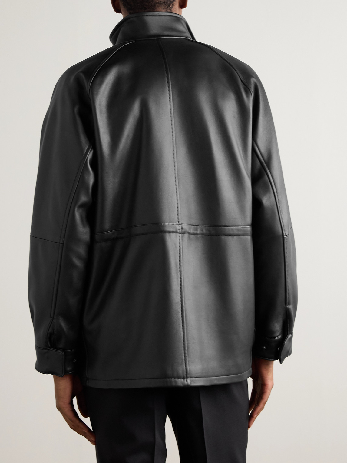 Stòffa Traveler Leather Jacket In Black