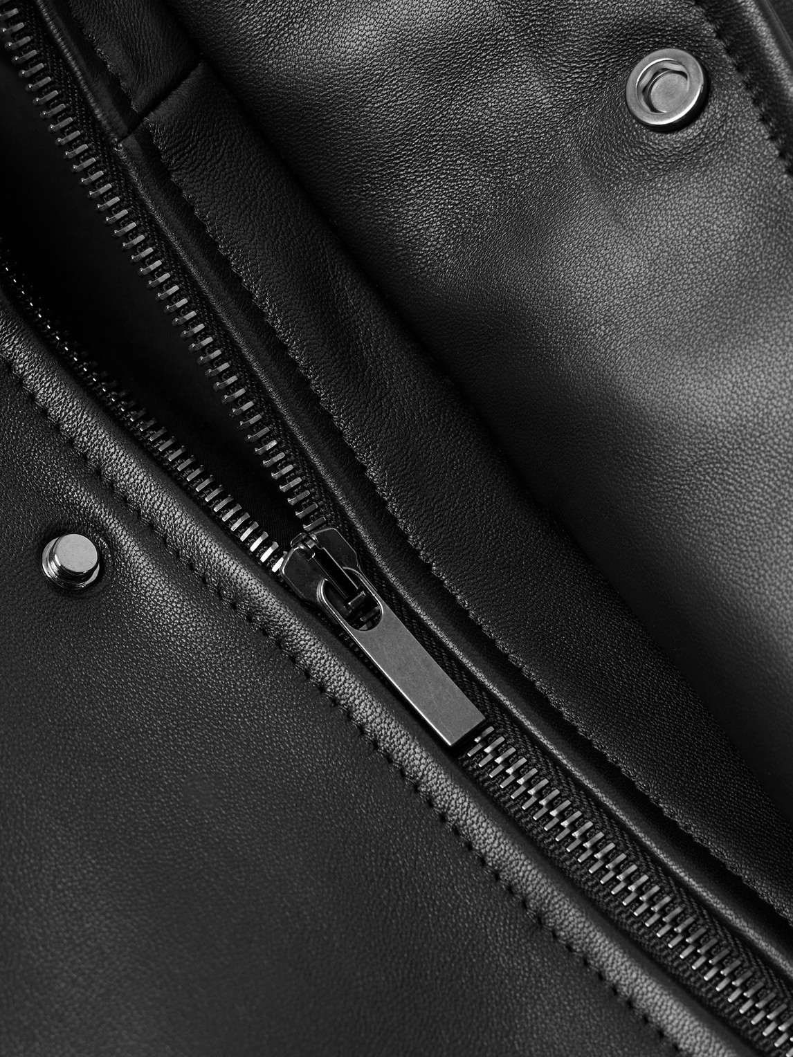 Stòffa Traveler Leather Jacket In Black