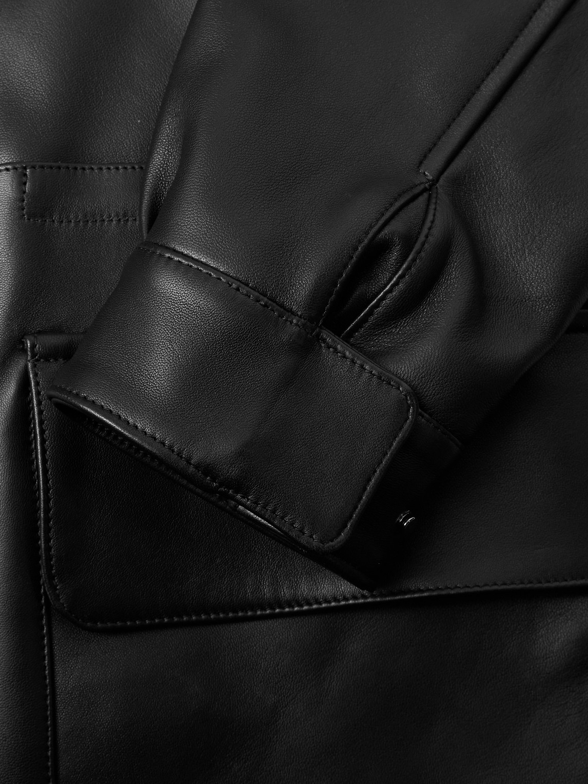 Stòffa Traveler Leather Jacket In Black