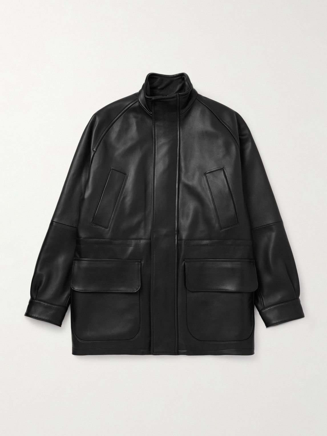 Stòffa Traveler Leather Jacket In Black
