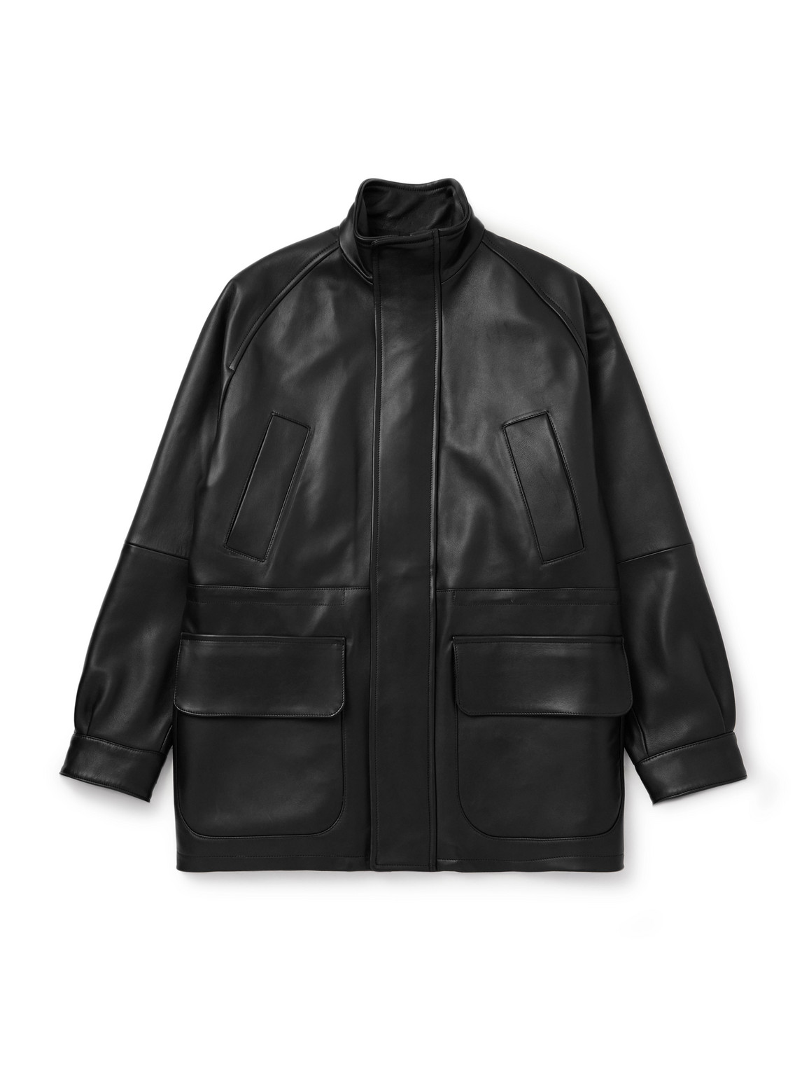 Stòffa Traveler Leather Jacket In Black