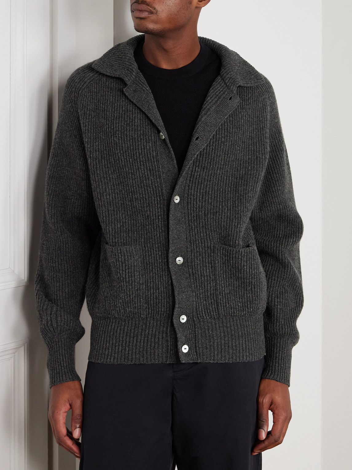  Stòffa - Ribbed Cashmere Cardigan - Men - Gray - It 46 
