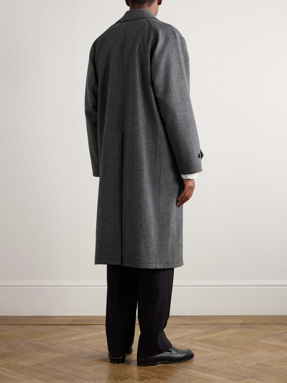 Stòffa Asymmetric Wool Coat In Gray