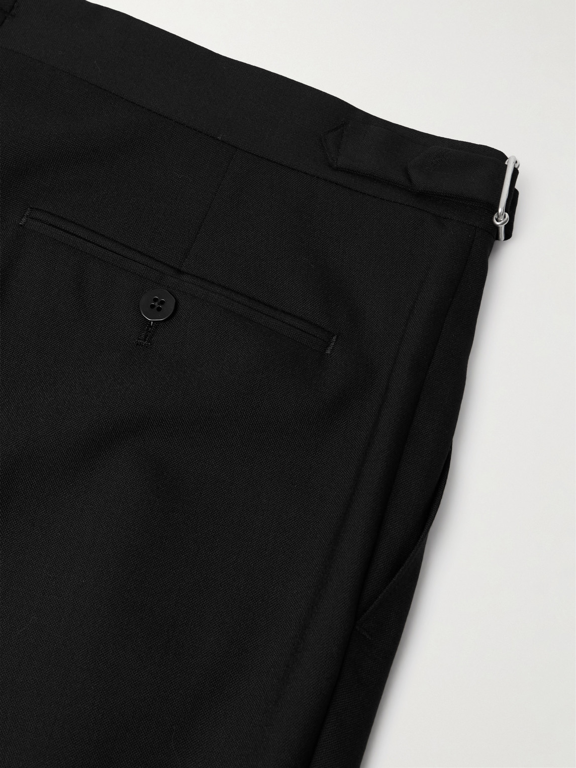 Stòffa Straight-leg Pleated Wool Trousers In Black