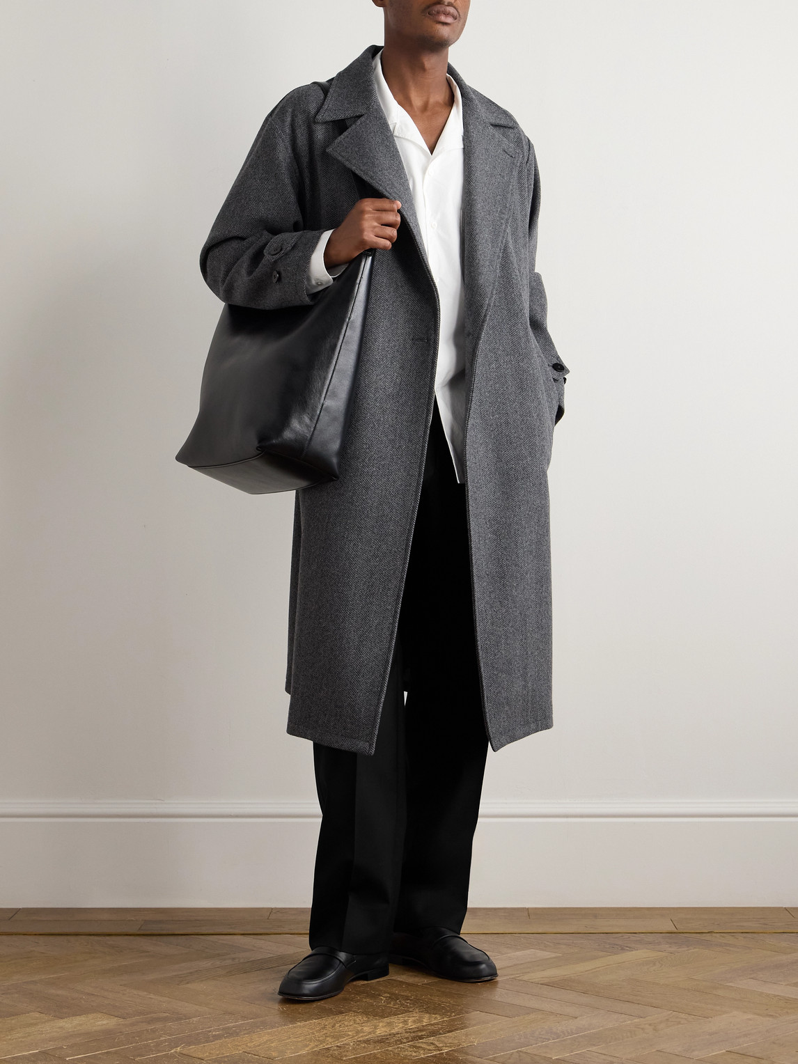 Stòffa Straight-leg Pleated Wool Trousers In Black