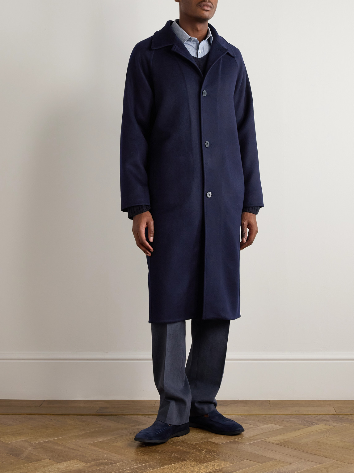  Stòffa - Brushed-cashmere Trench Coat - Men - Blue - It 48 