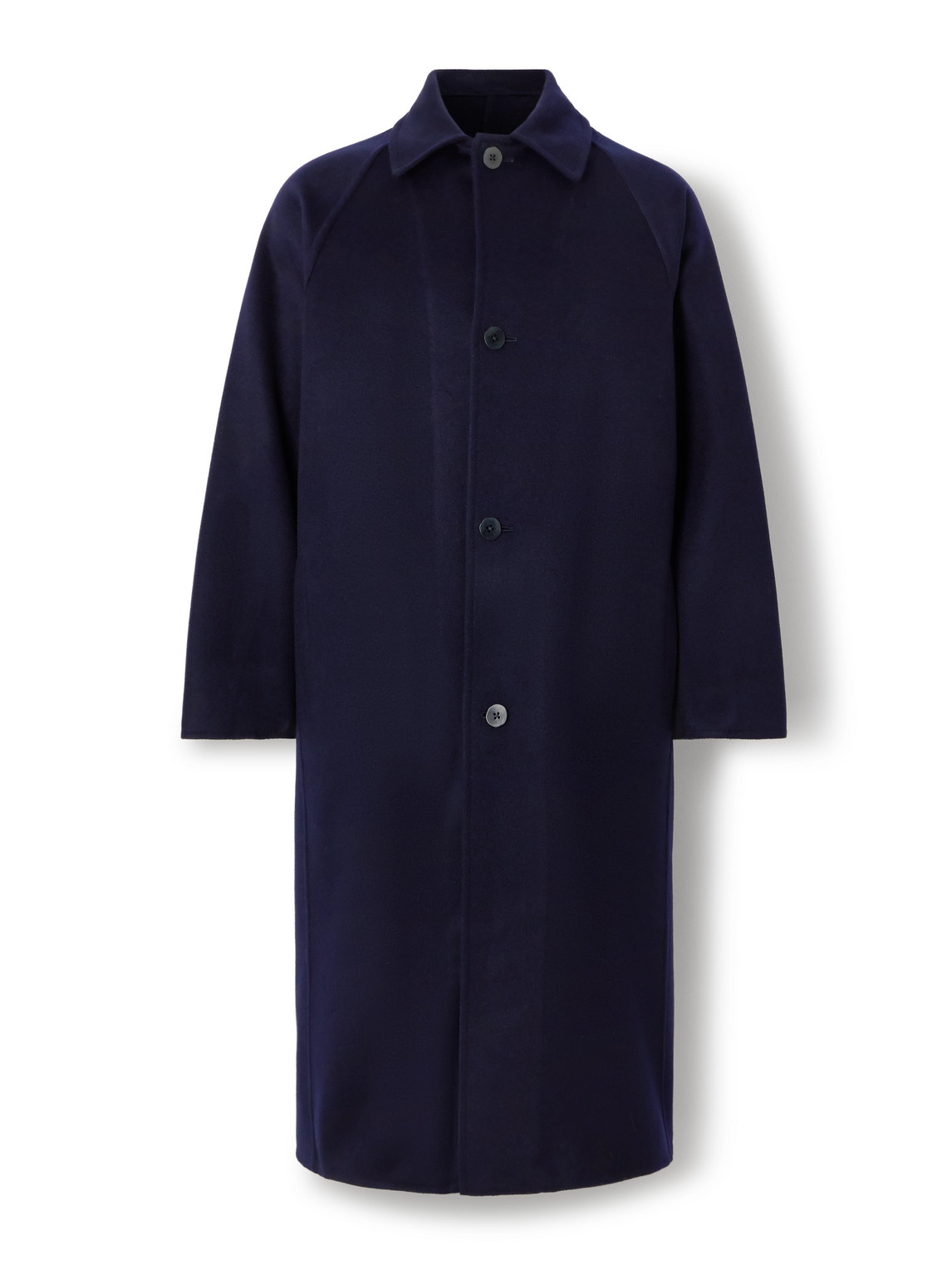 Stòffa Brushed-wool Trench Coat In Blue