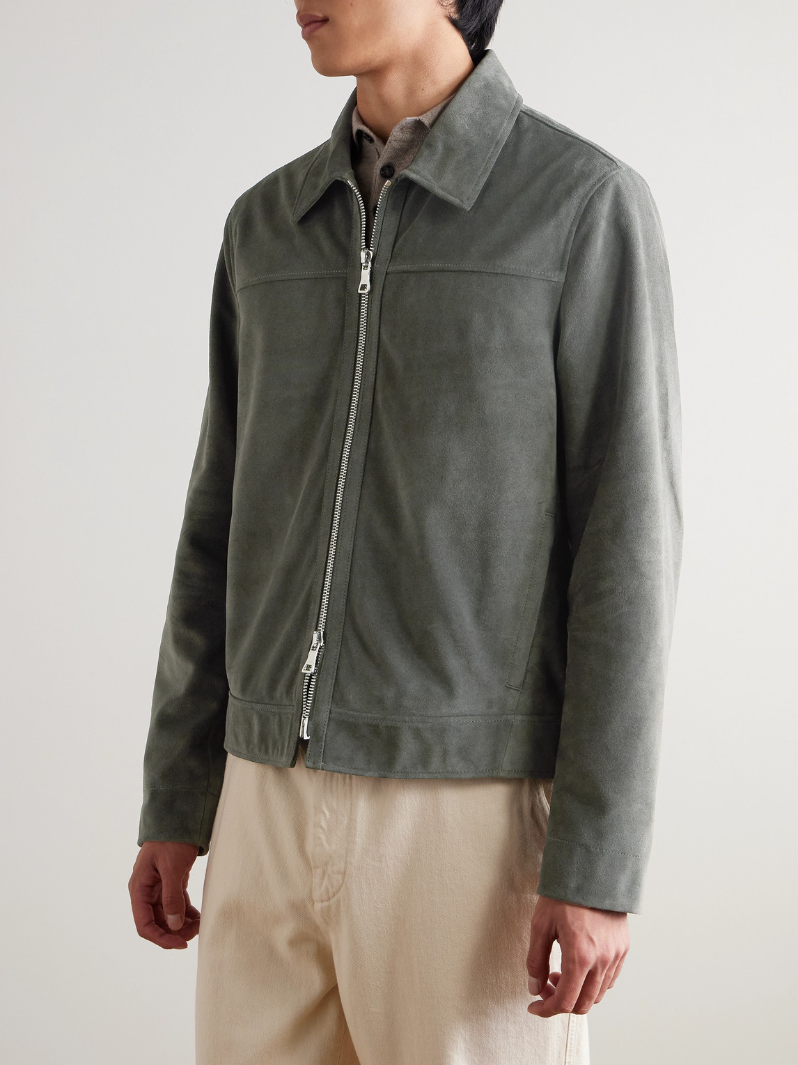  Mr P. - Suede Coach Jacket - Men - Gray - Xs 