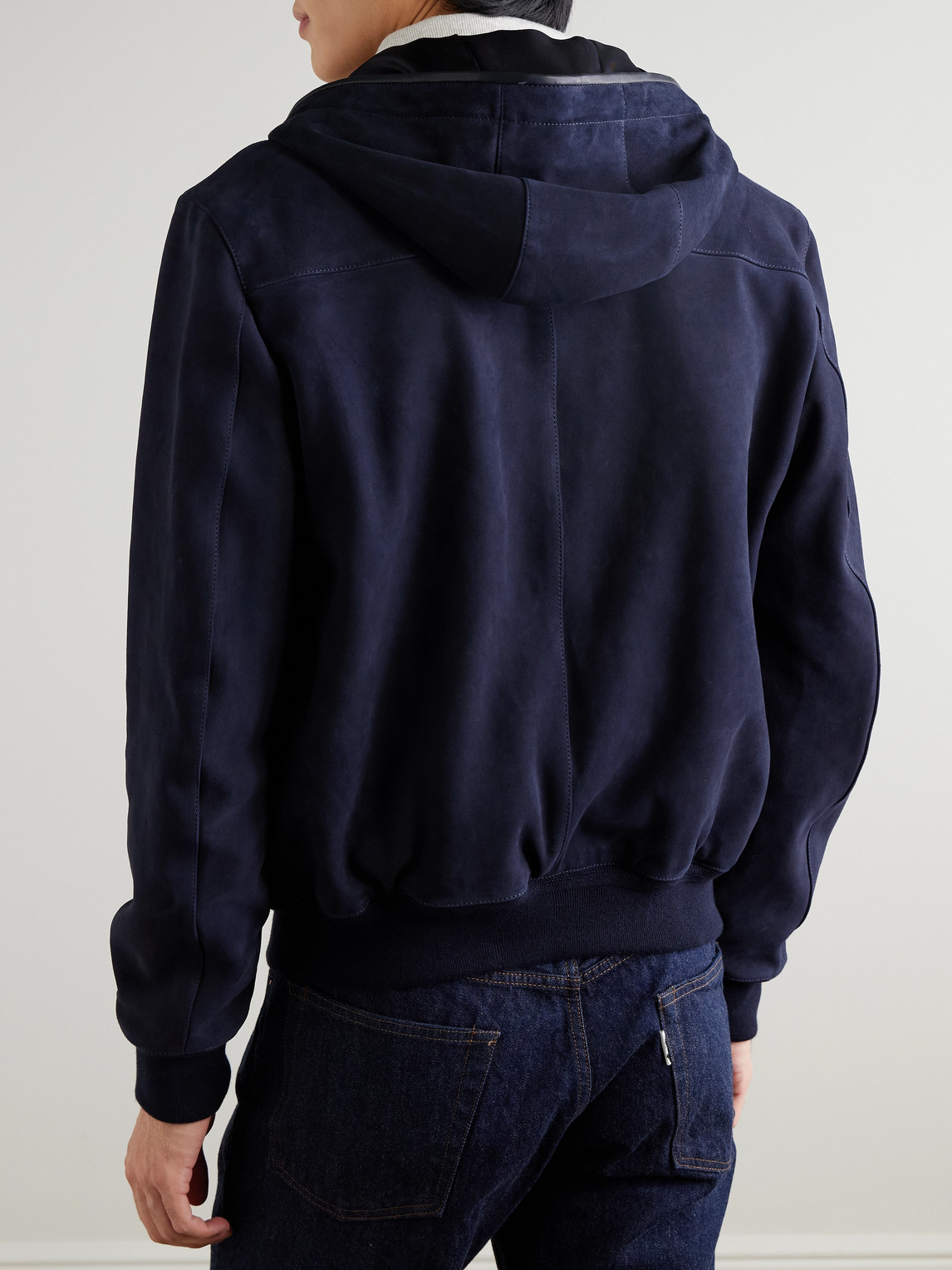  Mr P. - Suede Hoodie - Men - Blue - Xs 