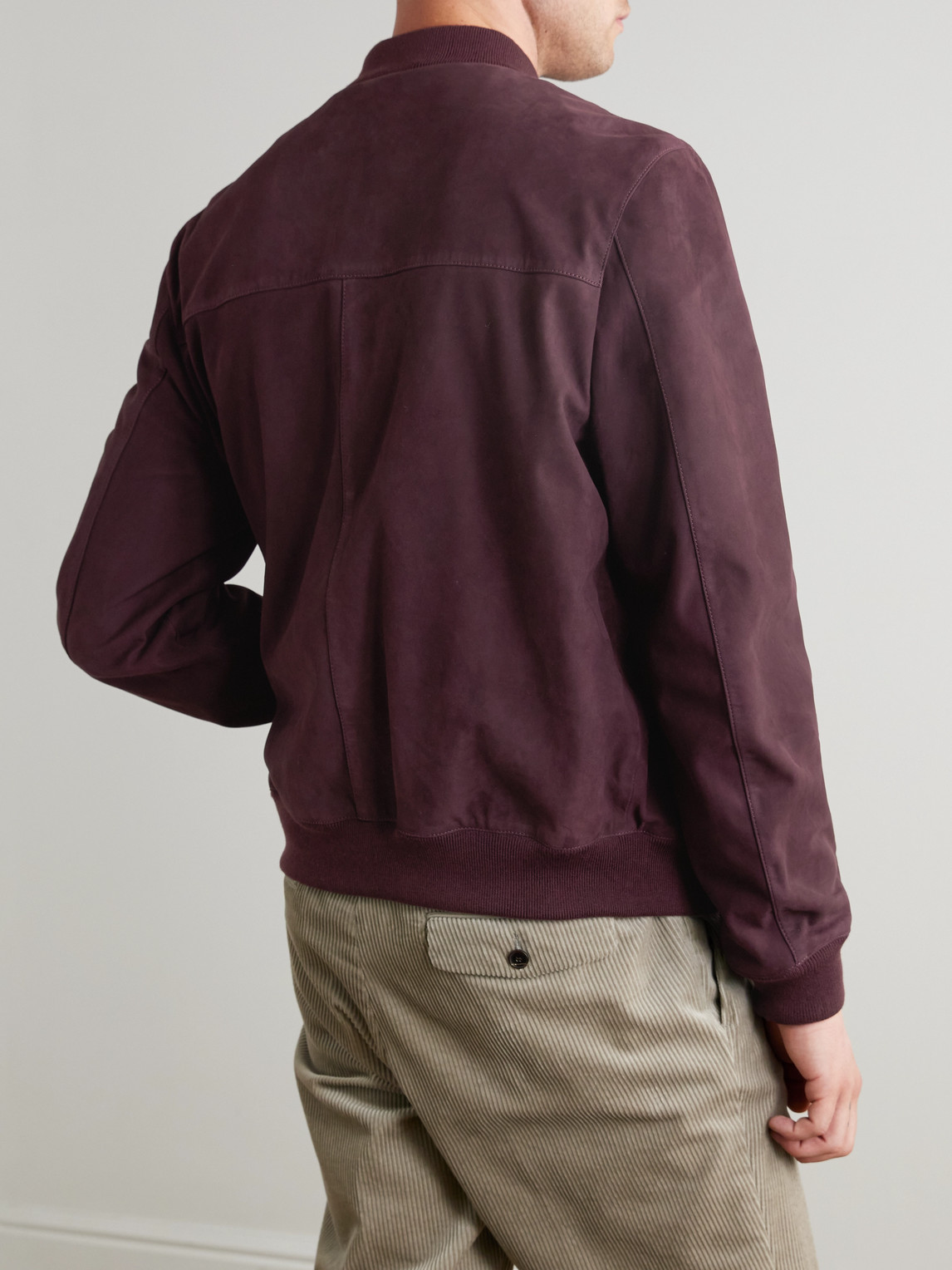  Mr P. - Suede Bomber Jacket - Men - Purple - Xs 