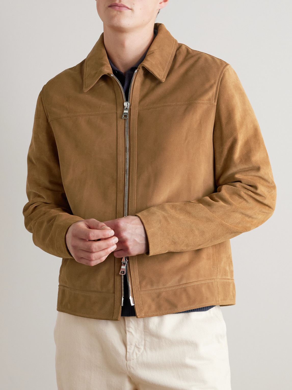  Mr P. - Suede Coach Jacket - Men - Brown - Xs 