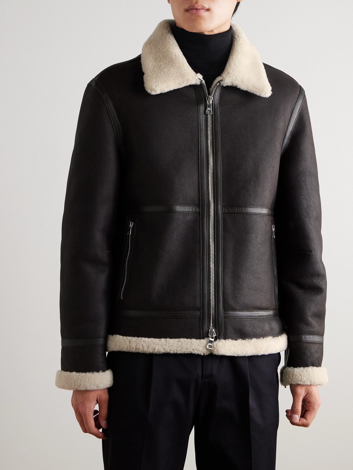  Mr P. - Shearling Bomber Jacket - Men - Brown - Xs 