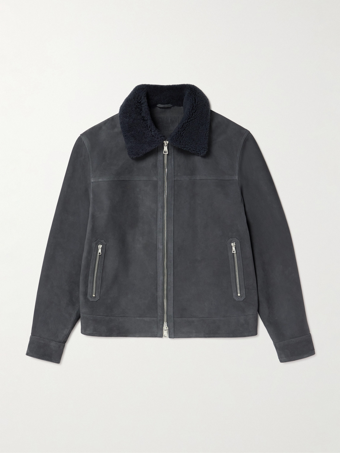MR P. Shearling-Trimmed Suede Trucker Jacket - Men