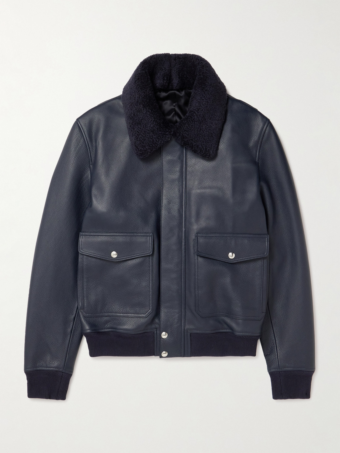 MR P. Shearling-Trimmed Full-Grain eather Blouson Jacket - Men