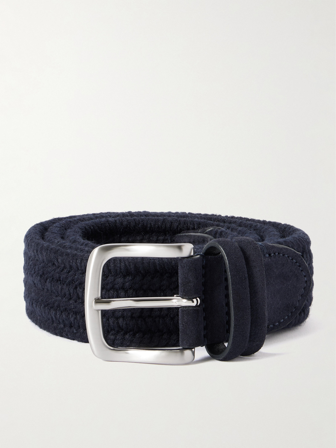 MR P. 3.5cm Suede-Trimmed Woven Belt - Men