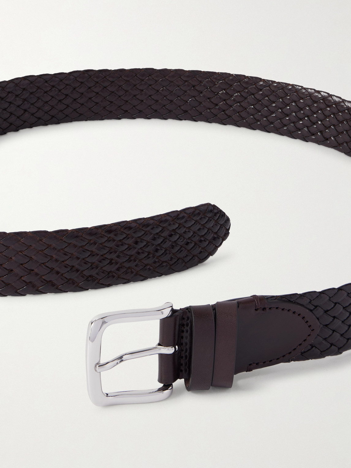  Mr P. - Luxe 3.5cm Woven Leather Belt - Men - Brown - Eu 95 