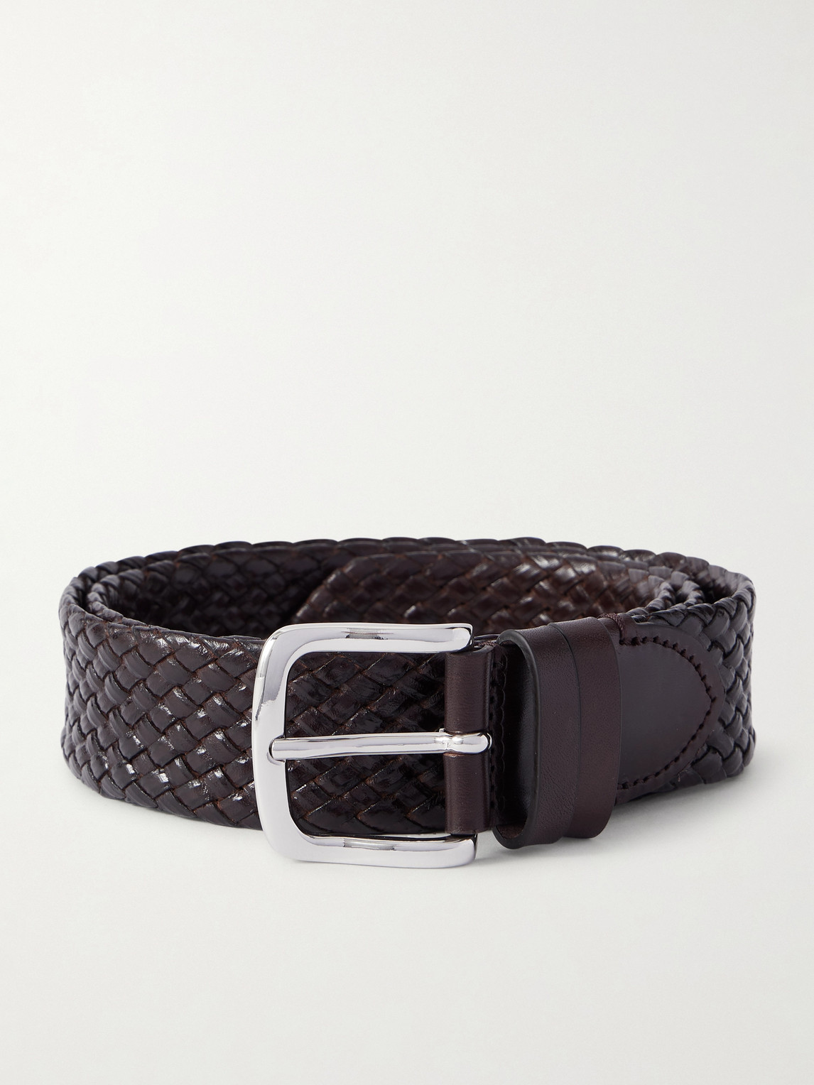 MR P. Luxe 3.5cm Woven Leather Belt - Men