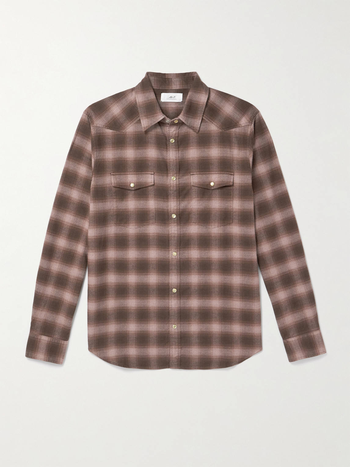MR P. Checked Organic Cotton-Flannel Western Shirt - Men