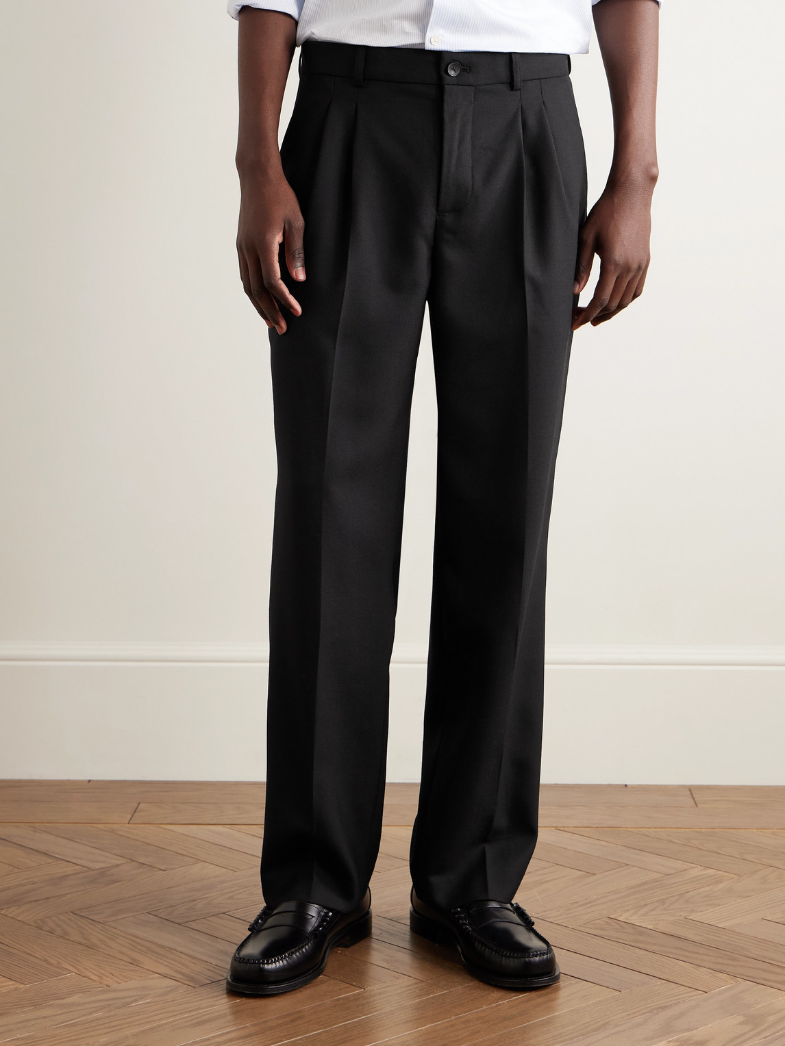Mr P. - Edward Straight-Leg Pleated Woven Trousers