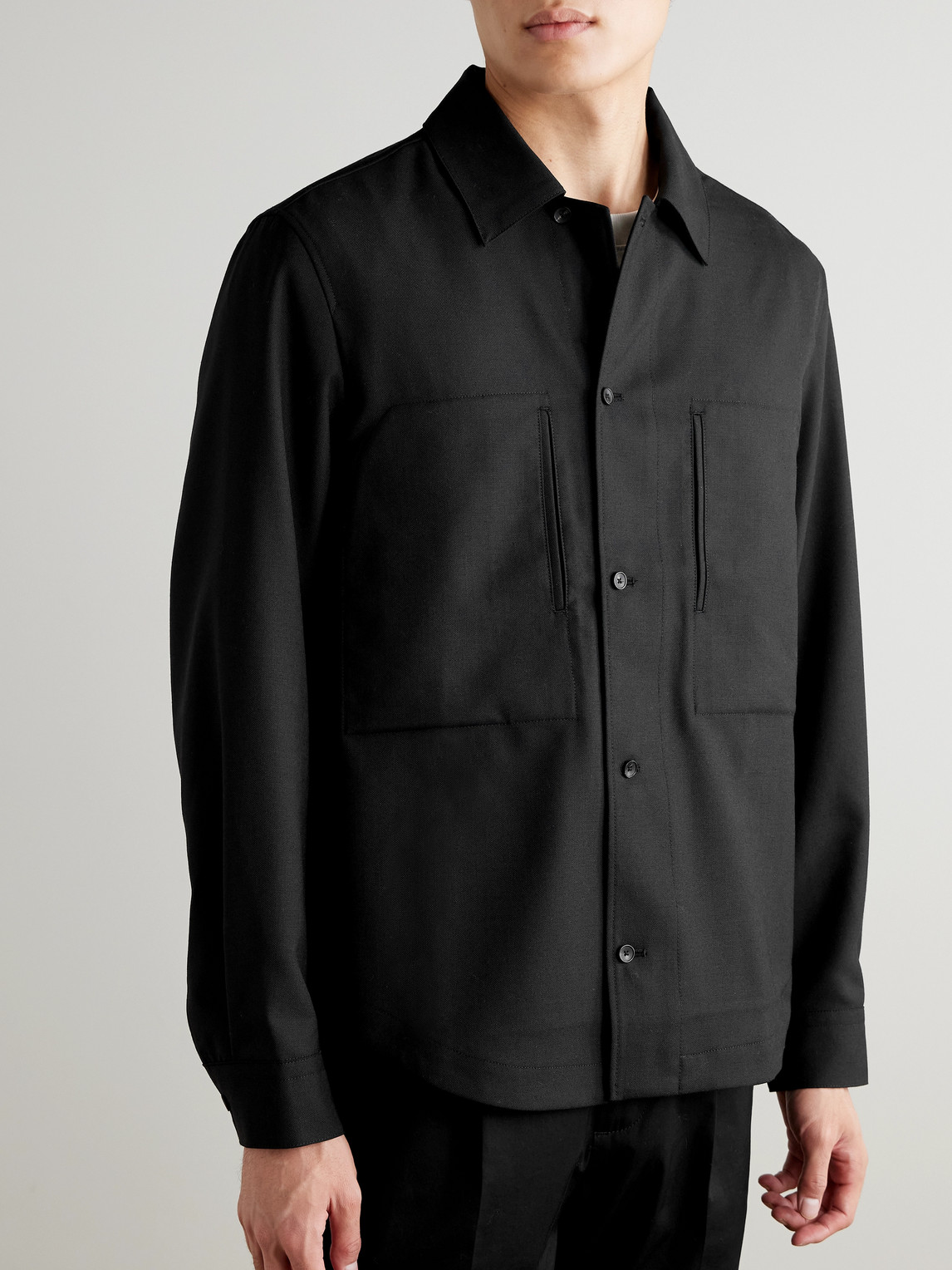  Mr P. - Woven Overshirt - Men - Black - Xs 
