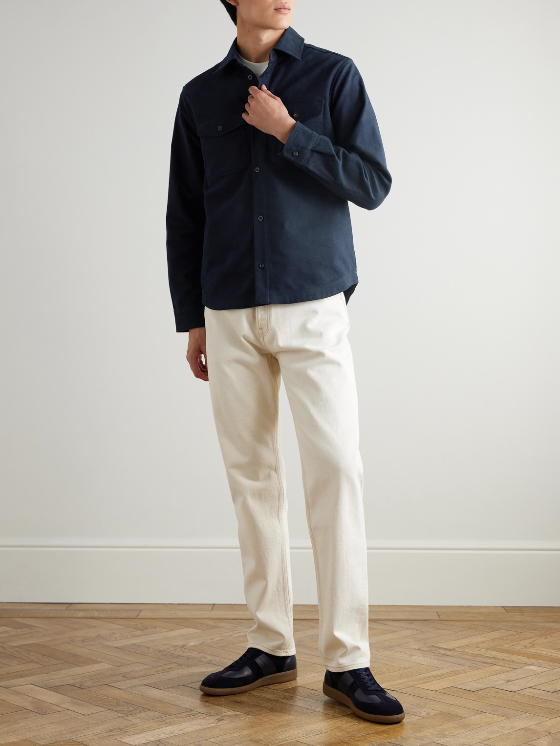Mr P. - Organic Cotton-Blend Moleskin Overshirt