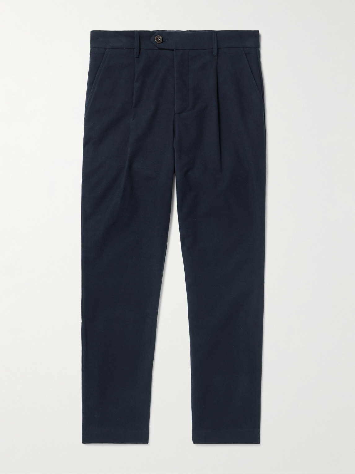 MR P. Daniel Tapered Pleated Organic Cotton-Blend Moleskin Trousers - Men