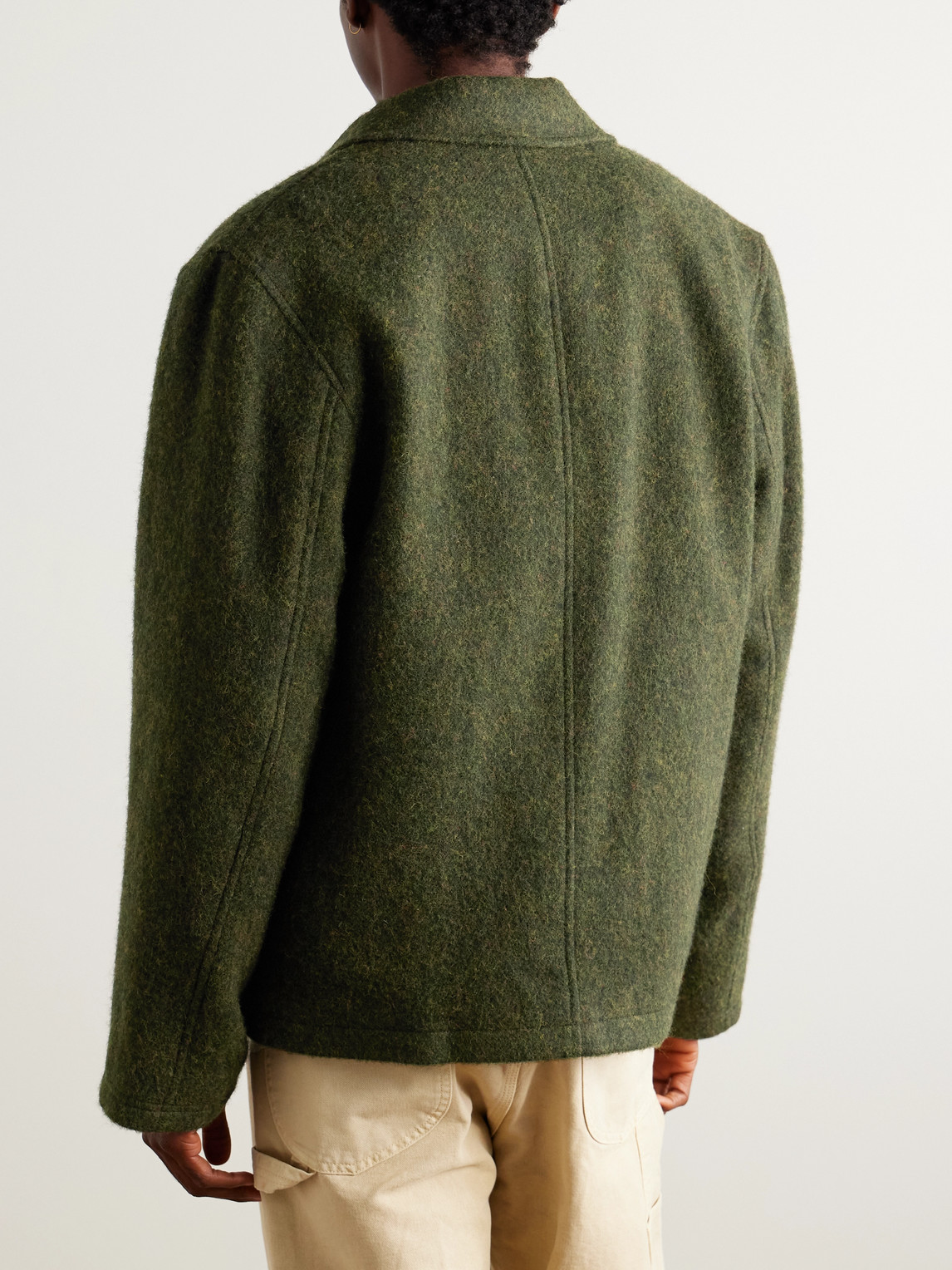 Oliver Spencer Lambeth Wool-blend Felt Field Jacket In Green