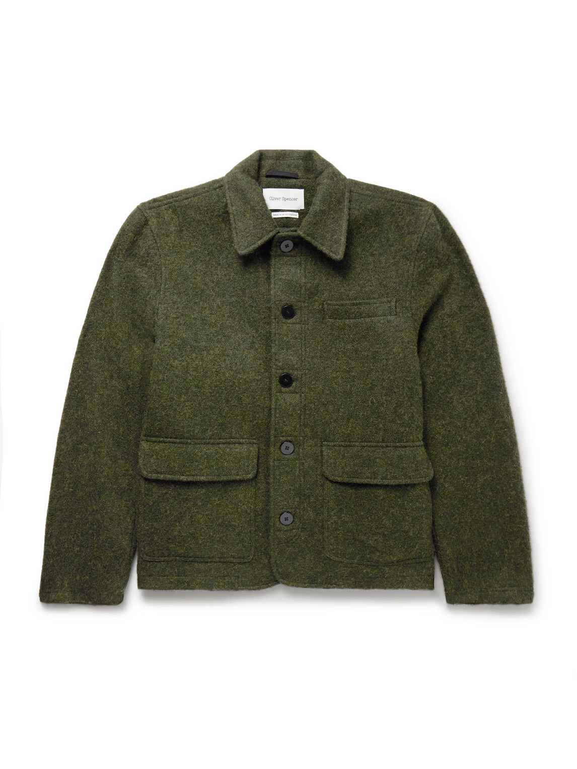 Oliver Spencer Lambeth Wool-blend Felt Field Jacket In Green