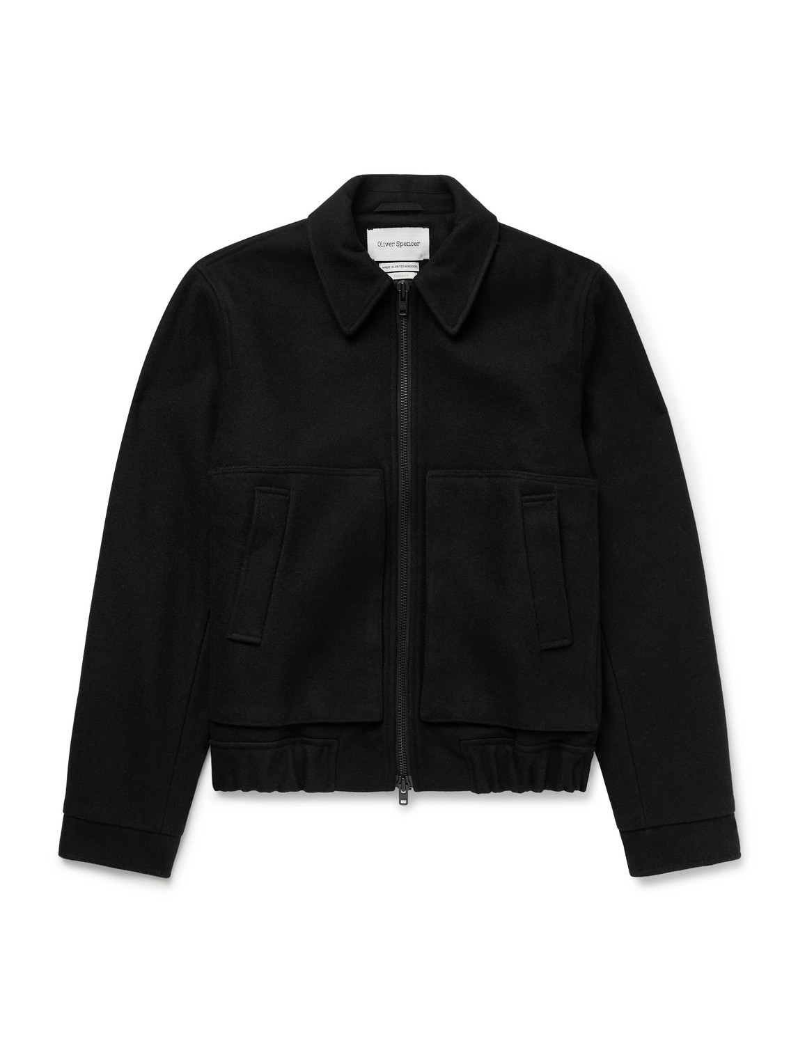 Oliver Spencer Arlington Wool-blend Felt Bomber Jacket In Black