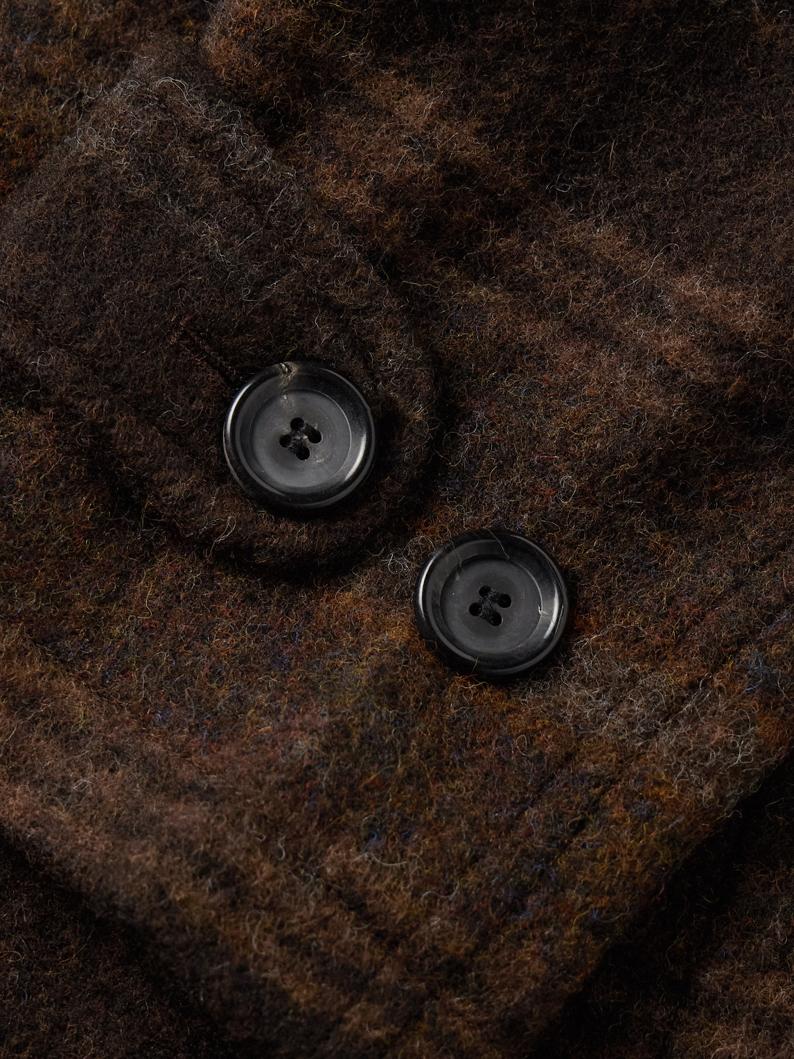 Oliver Spencer Grandpa Belted Checked Wool-felt Coat In Brown